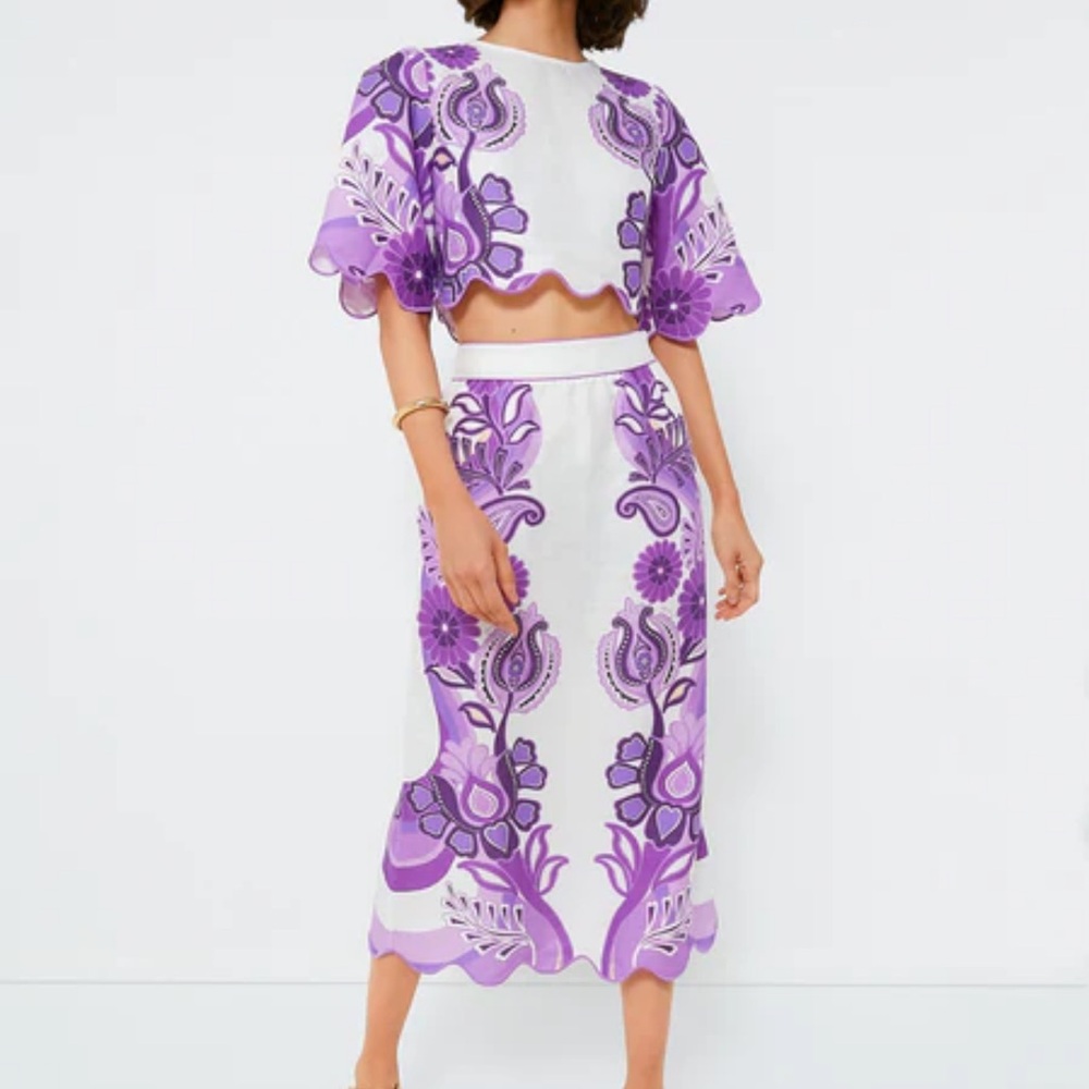 COPY - FARM RIO Purple Floral Cream Lilac MATCHING SETLike New